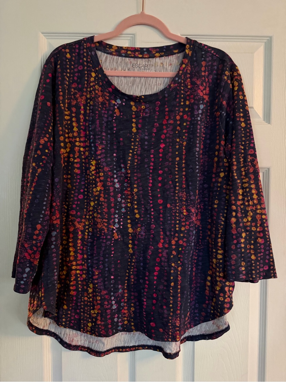 Escape Women's Navy Multi-Dot Long Sleeve Tunic
